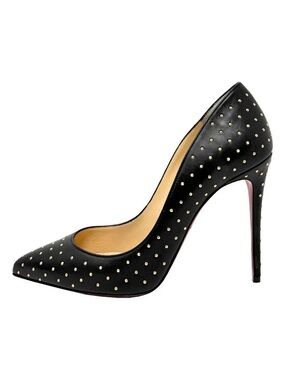 Christian Louboutin Black Studded Pointed Toe Stiletto Pump